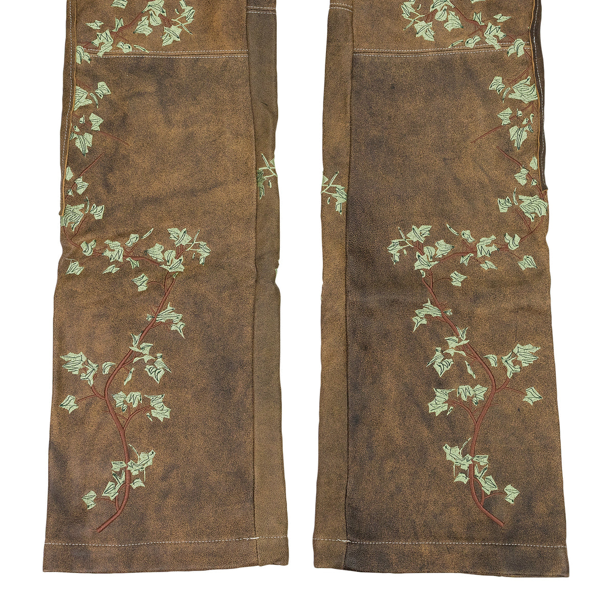 BROWN GARDEN GLASS PATCHED PANTS