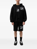 HUGO graphic-print zip-up hoodie