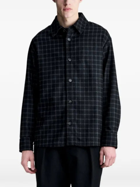 A.P.C. checked wool-blend shirt jacket