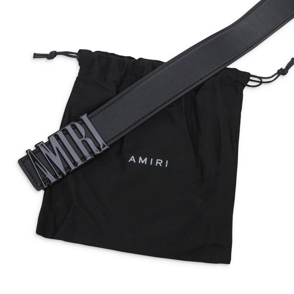 Black 4cm Amiri Logo Belt