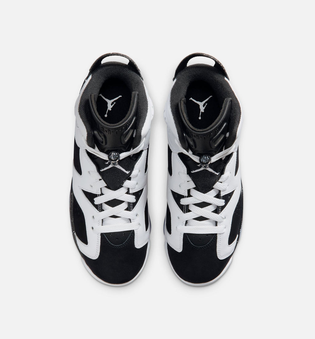 Air Jordan 6 Retro Black And White Grade School Lifestyle Shoes - Black/White