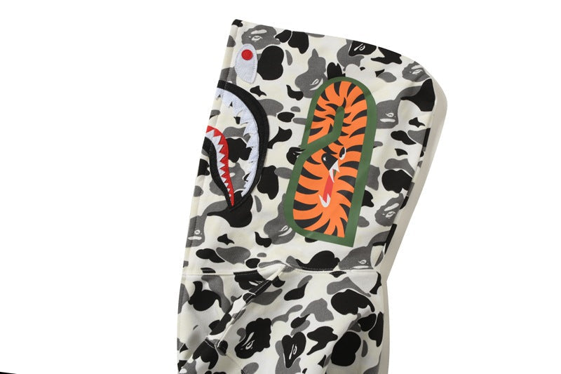 BAPE White Camo Shark Hoodie