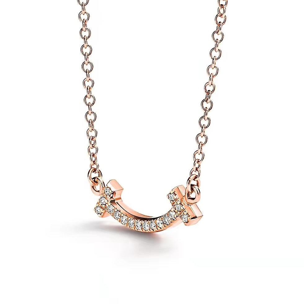 Tiffany Style Smile Cubic Zirconia Necklace