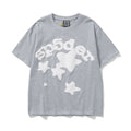 Sp5der Star & White Letter Graphic Heather Grey Short Sleeve T-Shirt