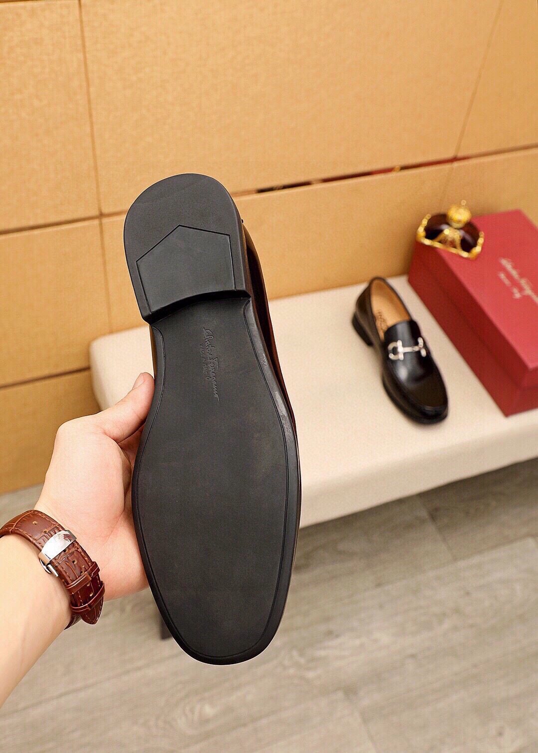 Ferragamo Black Metal-Bit Loafers - Stacked Heel