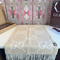Gucci Beige Cream GG Fringe Scarf